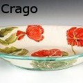 Peggy Crago - Lettuce & Poppies oval serving bowl - Ceramics